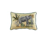 Kibale Jungle Elephant Hand-Painted Printed Cushion Evans Lichfield Multi One Size