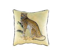 Kibale Jungle Leopard Hand-Painted Printed Piped Cushion Evans Lichfield Multi 50cm x 50cm