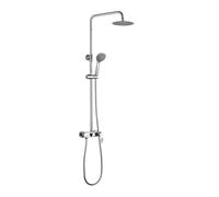 Kibath 400121 Column Single-lever Can Extendable Tube Height Adjustable from 80 to 120 cm Hand Shower for Hydromassage and Round Sprayer. Guaranteed Spare Parts, Chrome Gloss