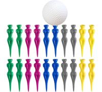 KIBBEH 20PCS 3 Inch Multicolor Plastic Golf Tees Lady Tees Woman Golf Tees Golf Tees for Golf Training