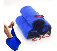 KIBBEH 3 Pack Fishing Towel with Metal Carabiner Clips,Thickened Double Layer,Not Rust Keeps Hands Dry 11.4 x 11.4 Inch for Outdoor Fishing or Scrubbing Boats and Rods