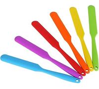 KIBBEH 6pcs Silicone Jar Spatulas,Peanut Butter Stirrer,Resistant Cake Cream Butter Spatulas Mixing Batter Scraper,Jar Spatula with Long Handle Heat Resistant