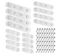 KIBBEH Flat Brackets for Wood,Connecting Plates Kit, 4 Sizes with Screws, Heavy-Duty Metal Joining Plates for Furniture Repair, Reinforcement, DIY Projects