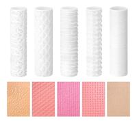 KIBBEH Polymer Clay Texture Roller,Polymer Clay Earring Maker Roller,Ideal for Creating Polymer Clay Texture Sheets, Compatible with Polymer Clay Cutters (5 Small Size)