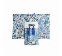 KiBcsLic 1/12 Scale Doll Kimono Wrap-Front 1/12 Scale Kimono Outfit Stitched Construction , Blue With Gold Begonia Pattern