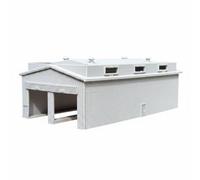 KiBcsLic 1/160 Railroad Shed DIY Train Depot Scenery Train Station Building, Grey Double Door, Train Depot Model