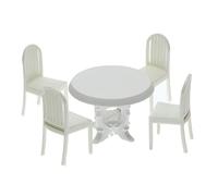 KiBcsLic 1/20 Scale Table And Chairs Furniture Model Building Kits Sand Table Accs, White, A
