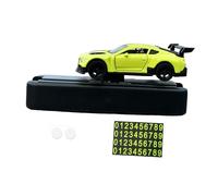 KiBcsLic 1/64 Car Model Toy Centerpiece with Temporary Parking Card Plate, Simple Installation Gift for Car Enthusiasts, Green
