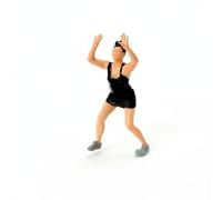 KiBcsLic 1:64 Scale Hand Painted Miniature Figure Hand-Painted Miniature Figure Intricately Detailed Collectible Decor for Model Builders, Female In Black With Hands Up