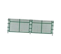 KiBcsLic 1/64 Scale Miniature Fence Model, Realistic Architecture, Buildings, Fence Barriers, Model Railway Accessories for DIY Projects, green 2 grids