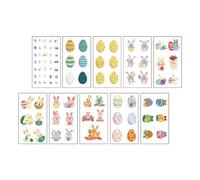 KiBcsLic 10 Pieces Easter Temporary Stickers Decal Assorted Cute Easter Baskets Fillers