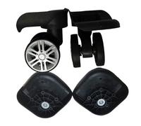 KiBcsLic 2 Pieces Luggage Suitcase Wheels Swivel Casters Repair Set Double Row Wheel Easy Installation Wear Resistant Low Noise, L