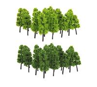KiBcsLic 20 Pieces Trees Model Railroad Scenery Accessories Miniature Terrain Simulation Decorative Tree Suitable for Diorama Educational Scene Home, Dark Green Light Green