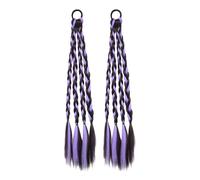 KiBcsLic 2Pcs Braids Extensions DIY Soft Elegant Hair Extensions Braided Hairpieces for Daily Use Costume Party Holiday Traveling, violet