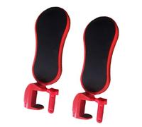 KiBcsLic 2x Arm Rest for Desk Elbow Support Sturdy Gifts Versatile Comfortable Clamp on Computer Arm Rest Desk Extenders for Keyboard, Red