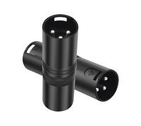 KiBcsLic 2x XLR Male to Male Adapter 3 Pin Home Audio Accessories for Standard Cable Sturdy Converter XLR Gender Changer