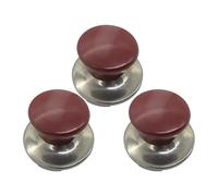 KiBcsLic 3 Pieces Kettle Lid Knobs Replacement for Teapots, Water Kettles, Cooking Pots Lid Handles, Whistle Lids Made of Stainless Steel for Kitchen Household, Burgundy
