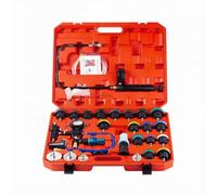 KiBcsLic 34 Pieces Cooling System Pressure Tester Kit Hose and Adapter Set Radiator Pressure Test Kit Molded Slots Coolant Vacuum Filler