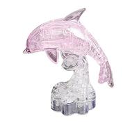 KiBcsLic 3D DIY Crystal Puzzle Children Educational Learning Toy, Pink, 11x7.8cm