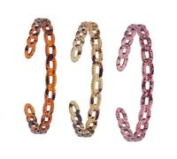 KiBcsLic 3Pcs Plain Headbands U Shape for Women Resin Plastic Trendy Toothed Headwear