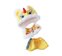 KiBcsLic 3x Figure Clothing Set Lion Dance Doll Clothes Doll Outfit Accessories Sets Stuffed Animal Clothes for 10-17 Cm Dolls Spring Festival & Chinese New Year Celebrations, yellow