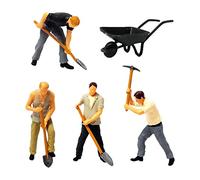 KiBcsLic 4 Pieces People Figures Resin Miniature Model Worker Figurines Hand Painted Character Toy Scene Building Accessory for Diorama Suitable for Street Lay, 1:64