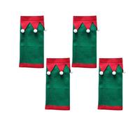 KiBcsLic 4x Christmas-themed Horse Leg Protectors, Polyester, Warm, Breathable And Easy to Put on, with A Christmas Horse Motif, Green
