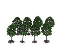 KiBcsLic 50 Pieces Miniature Model People Figures HO Scale Model Railway Figures Painted Tiny People Model Suitable for Home Decoration Sand Table, 8x Trees