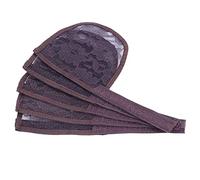 KiBcsLic 5pcs Hair for Making Ponytail Weaving Net Hair Accessories, brown