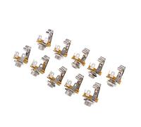 KiBcsLic 6.35mm 1/4'' Mono Audio Socket Female Connector Panel Solder 10Pcs