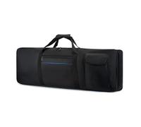 KiBcsLic 61 Keys Keyboard Holder with Pockets for Music Equipment and Travel, with Blue Strip