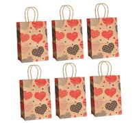 KiBcsLic 6Pcs Valentine's Day Gift Bag Handbag Love Gift Bag Candy Bag for Birthday Presents, Style A
