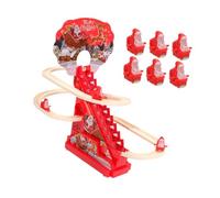 KiBcsLic 9-Piece Santa Climbing Toy Set: Electric Climbing Man, Ladder Track, Slide, Roller Track with Music Function, PP Material, Interactive Learning Set Fo, with 9 Santa Figures