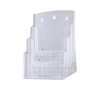 KiBcsLic Acrylic Brochure Holder, Brochure Holder, Slanted Design, Countertop Organizer, Display Stand for Menus, Restaurant Meetings, A4 3 Tier