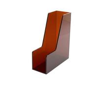 KiBcsLic Acrylic File Holder Shatter-Resistant Acrylic Magazine Holder Polished Edges Vertical File Organizer for Students, Brown, 3MM