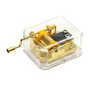 KiBcsLic Acrylic Hand Cranked Music Box Movement Musical Part Accessories Many Songs Pick, Amazing Grace-Gold, same size