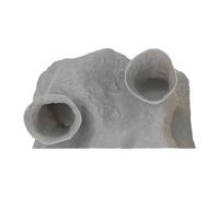 KiBcsLic Aquarium Cave for Cichlids, Versatile Decorative Hiding Place for Betta Fish, Gray