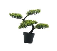 KiBcsLic Artificial Bonsai Tree, Small Potted Plant, Decorative Artificial Plant for The Windowsill, Dark Green