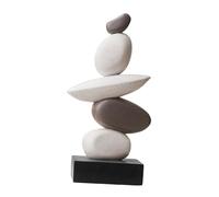 KiBcsLic Artificial Sandstone Statue Resin Stone Sculpture Craft Art Unique Decor Art Figurine Ornament for Farmhouse Cabinet Bedroom, Gray White