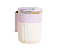 KiBcsLic Automatic Coffee Mixing Cup, Electric Mixer, Stylish Mixing Cup for Tea, Hot Chocolate And Other Drinks, Ideal for Hiking, Purple White