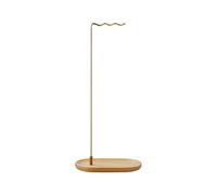 KiBcsLic Base Stand for Hanging Brushes And Necklaces in A Wooden Design, Gold