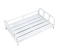 KiBcsLic Bed, Camp Bed, Pet Sofa, Steel Frame, Portable And Versatile Sleeping Basket with Ventilated Structure, Suitable, White