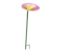 KiBcsLic Bee Watering Station with Bird Feeder and Metal Stand for Outdoor, Pink