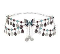 KiBcsLic Belly Dance Body Chain Waist Chain Tassel Bikini Belt Rhinestone, Butterfly