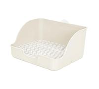 KiBcsLic Bunny Potty Corner Easy to Install Rectangular Pet Pan, Litter Cage, Potty Box for Galesaur, Chinchillas, Hamsters, White