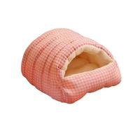 KiBcsLic Cat Bed, Cat Nest, Soft Hiding Place, Removable, Semi-enclosed, Washable, for Indoor Cats, Small Dogs, Pet Supplies, Kittens, Pink white