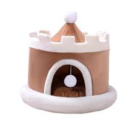 KiBcsLic Cat Bed, Pet Bed, Cozy Cave, Sleeping Place with Removable Ball And Pleasant Surface for A Warm Retreat for Kittens And, Suitable for Apartmen, Coffee M 45x45x45cm