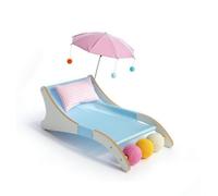 KiBcsLic Cat Bed with Canopy Curved Cat Bed with Cushion Cozy Furniture for Cats, Small Pets, Pet Beach Bed