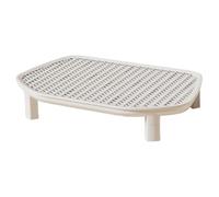 KiBcsLic Cat Litter Stair Mat, Cat Litter Barrier, Cat Litter Collection Mat, Litter Box Step Protector, Mesh Surface, PP Material for Daily Use By Cats, White