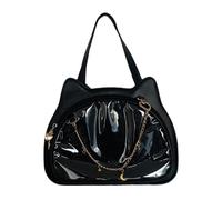 KiBcsLic Cat Shape Shoulder Bag Cute Multi Purpose Zipper Closure Ita Bag for Girls Women, Black